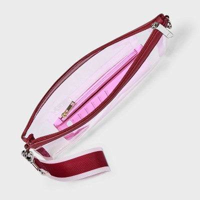 Game Day Clear Wristlet Clutch - Wild Fable Dark Red