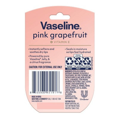 Vaseline Lip Balm - Grapefruit Cutie - 0.25oz
