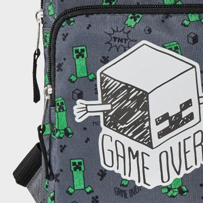 Boys' Minecraft Gaming Sling Pack Pouch - Gray/Green