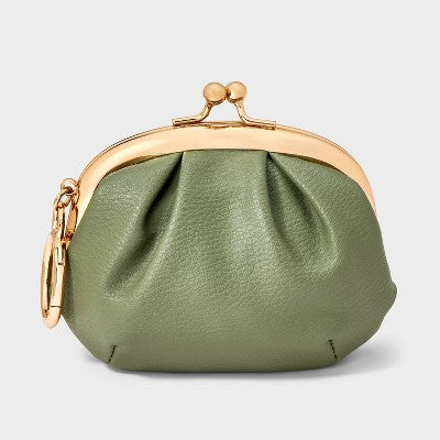 Mini Kiss Lock Pouch Bag Charm - A New Day Olive Green