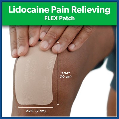 Salonpas Lidocaine 4% Pain Relieving Flex Patch - Odor Free - 7ct
