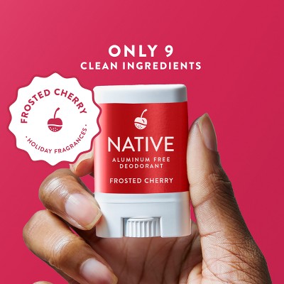 Native Holiday Limited Edition Aluminum-Free Mini Deodorant - Travel Size - Frosted Cherry - 0.35oz