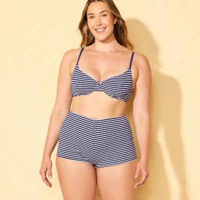 Women's Pucker Striped Full Coverage Swim Shorts XL