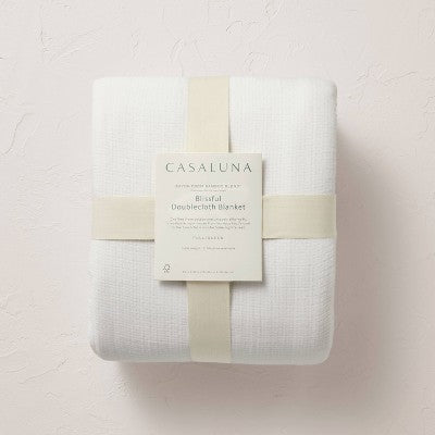 King Rayon from Bamboo Matelasse Blanket White - Casaluna