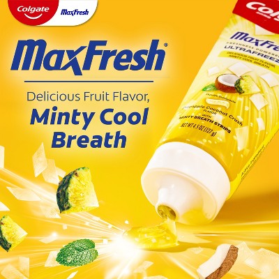 Colgate Max Fresh Anticavity Fluoride Toothpaste - Pineapple Coconut Crush with Mint - 4.5oz
