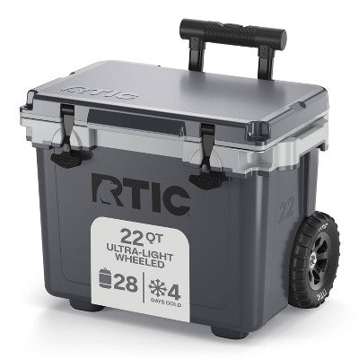 RTIC Outdoors 22qt Ultra Light Wheeled Hard Sided Cooler - Gray: Polypropylene Liner (LOCAL PICKUP ONLY)