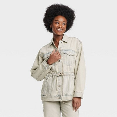 Women's Denim Cinched Jacket Universal Thread Vintage Wash M