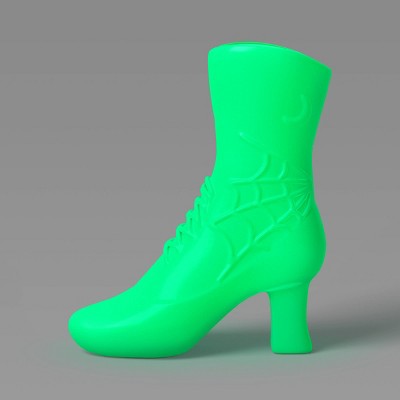 Plastic Blacklight Glow Boot Figurine - Hyde and EEK! Boutique Neon Green