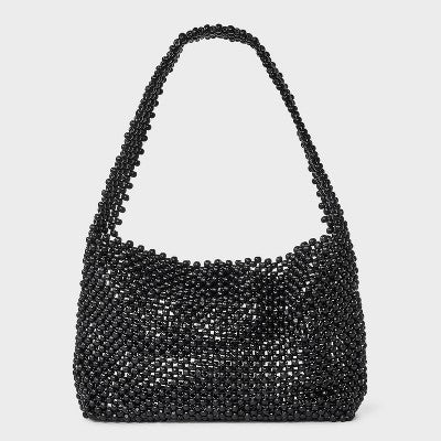 Beaded Shoulder Bag - A New Day Black