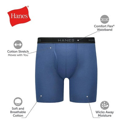 Hanes Premium Men's Cotton Stretch Boxer Briefs - Black L
