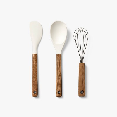 3pc Mini Whisk, Spatula and Spoon Gift Set Cream - Figmint