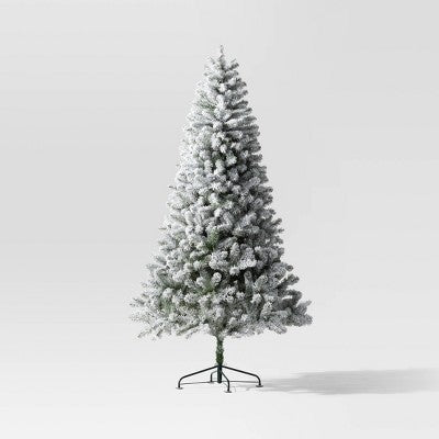 7.5' Pre-Lit Flocked Full Alberta Spruce Artficial Christmas Tree with Warm White LED Lights - Wondershop (LOCAL PICKUP ONLY)