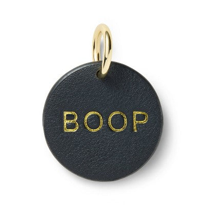 Dog and Cat "BOOP" Collar Tag - Black/Gold - The Cuddle Collab