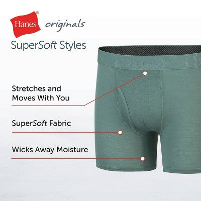 Hanes Originals Boys' 5pk SuperSoft Boxer Briefs L