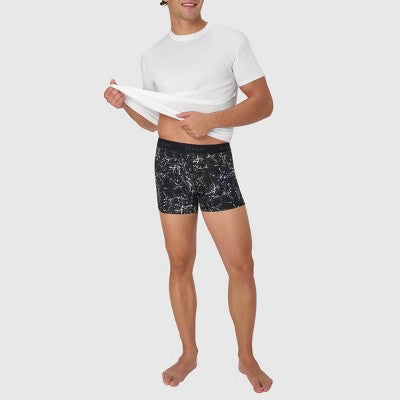 Hanes Originals Premium Men's Super Stretch Trunks 3pk - Blue/Black L: Tagless, Moisture Wicking, Quick Dry