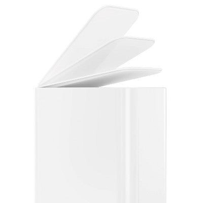 simplehuman 5L Slim Bathroom Step Trash Can White Steel Garbage Can with Built in Liner Pocket