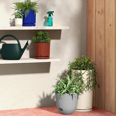 Recycled Resin Indoor Outdoor Planter 12"x21" Tan - Room Essentials