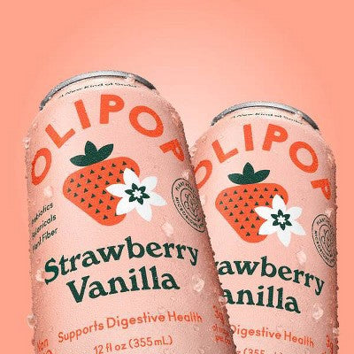 OLIPOP Strawberry Vanilla Prebiotic Soda - 4ct/12 fl oz Cans