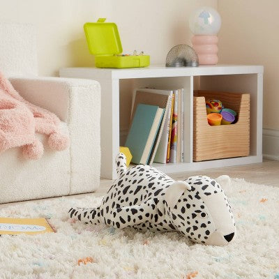 Cheetah Weighted Plush Kids' Throw Pillow Black and White - Pillowfort