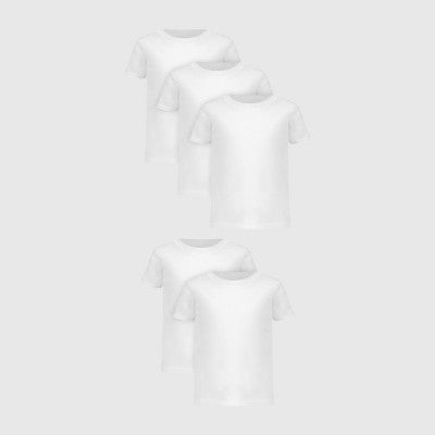 Hanes Toddler Boys' 5pk Crewneck T-Shirt - White 2T-3T