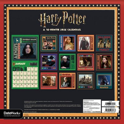 DateWorks 12"x12" 2026 Harry Potter Wall Calendar