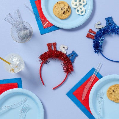 30ct 4th of July USA Red/White/Blue Glitter Cutlery - Spritz