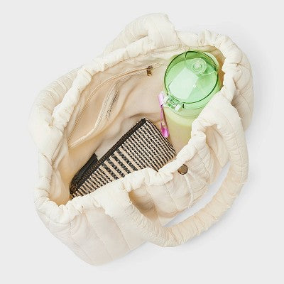 Quilted Drawstring Tote Handbag - Universal Thread Yellow