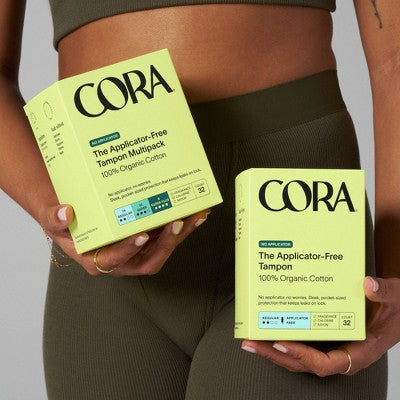 Cora Organic Applicator Free Regular Tampons - 32ct