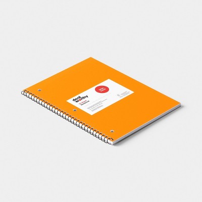 Wide Rule 1 Subject 7.5"x10.5" Spiral Notebook Orange - Dealworthy