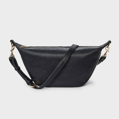 Essential Sling Crossbody Bag - Universal Thread Black: Shell, Removable Strap, 45.5" Max Length