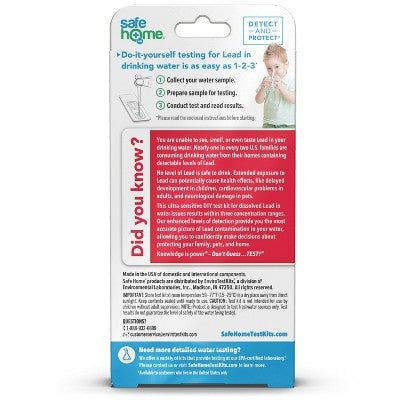 Safe Home Lead in Drinking Water DIY Test Kit: EPA Standards Household Water Test, No Warranty