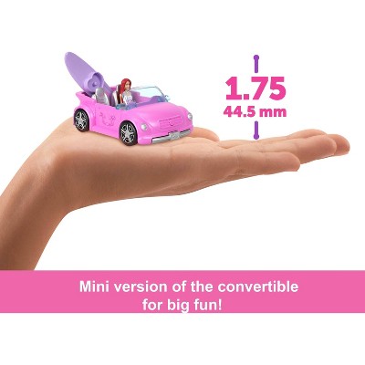 Barbie Mini BarbieLand Vehicle Set with 1.5" Doll & Beach Convertible with Color Change