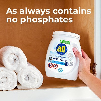 All Unscented Might Unit Dose Laundry Detergent Pacs - 80ct: Dermatologist Tested, Hypoallergenic, Dye-Free