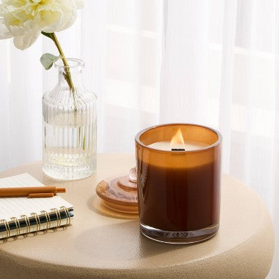 Wick Wooden Wick Lidded Pumpkin Bourbon Jar Candle 13oz - Threshold