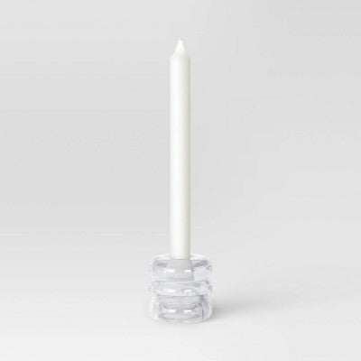 4pk Bubble Glass Taper Candle Holder Clear - Room Essentials
