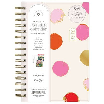 Rhi James for Blue Sky Daily/Monthly Planner 15 Month Wirebound 5"x8"" Printed - Cream Dot