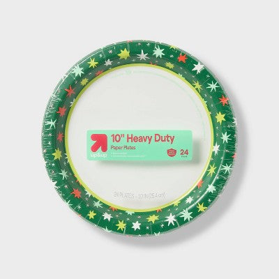 Holiday Disposable Plates - Quilted Star - 10" - 24ct - up&up