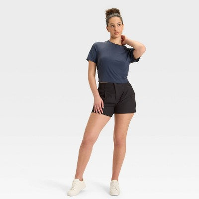 Women's 4" Woven High Rise Golf Shorts - All In Motion Black S