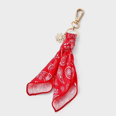 Girls' Handkerchief with Flower Bag Charm - art class Red