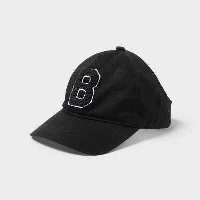 Black History Month Satin-Lined 'B' Open Back Baseball Hat - Black