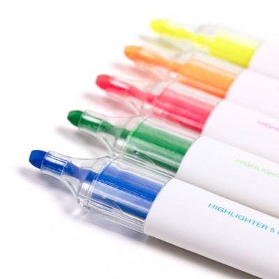 Yoobi Evolve 5pk Highlighters See-Through Barrel 5.0mm color Ink