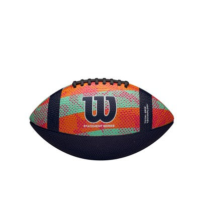 Wilson NCAA Statement Jr Football - Orange/Navy: Regulation Size, Rubber Shell, Butyl Bladder