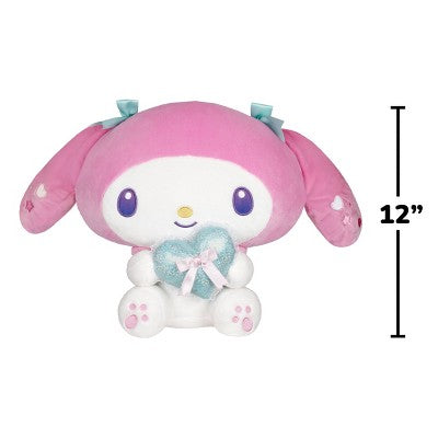 Hello Kitty 12" My Melody with Heart Pillow Plush: Polyester Stuffed Animal Character, 12 x 8 x 7 in.