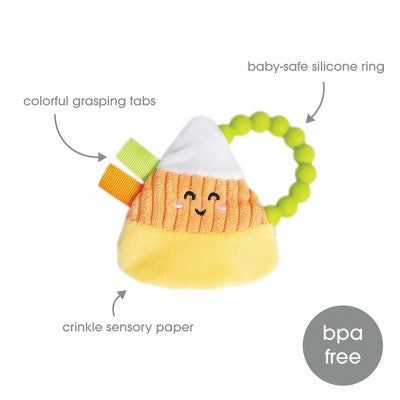 Pearhead Candy Corn Halloween Crinkle Teether Baby Toy - 0m+