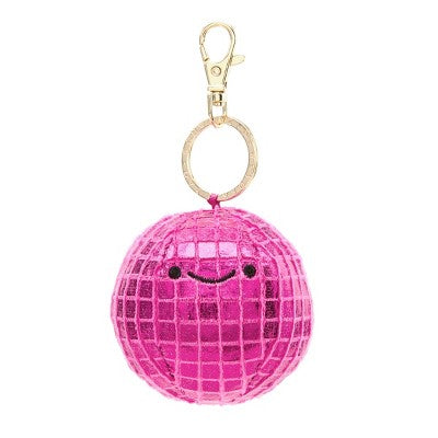 FAO Schwarz Toy Plush Keychain Disco Pink