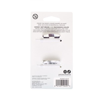 Goody x MacKenzie Childs Medium Claw Clip - Black - 2ct