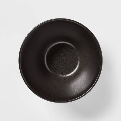 29oz Earthenware Houlton Bowl Black - Threshold: Dishwasher & Microwave Safe, Traditional Round Cereal Bowl, 6" Diameter