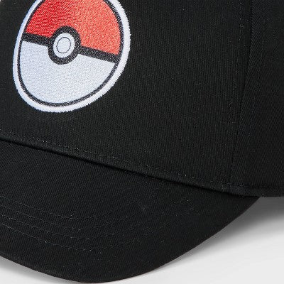 Kids' Pokemon Pokeball Baseball Hat - Black