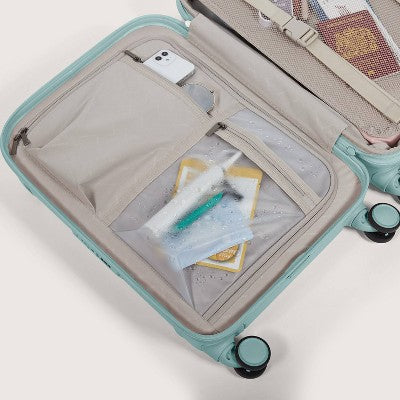 Bagsmart Carry On Roamer Expandable 20" Carry On Luggage Suitcase Dark Sea Green