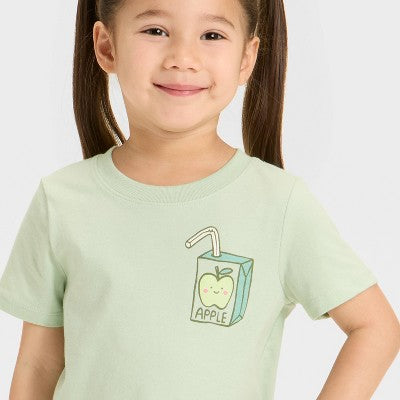 Toddler Girls' Apple Juice Graphic T-Shirt - Cat & Jack Sage Green 4T